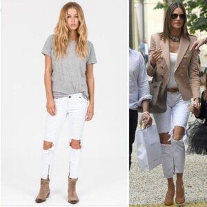 Free People One Teaspoon White Freebirds Skinny Jeans Denim Ankle Zip Denim 25